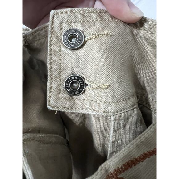 Y2K Ruff Hewn Womens Sz 10 Flare Khaki Pants Tan Embroidered Belt Hippie Boho - Picture 11 of 13